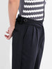 Men's Navy Blue Regular Fit Solid Casual Trousers