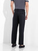 Men's Navy Blue Regular Fit Solid Casual Trousers
