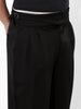 Men's Black Regular Fit Solid Casual Trousers