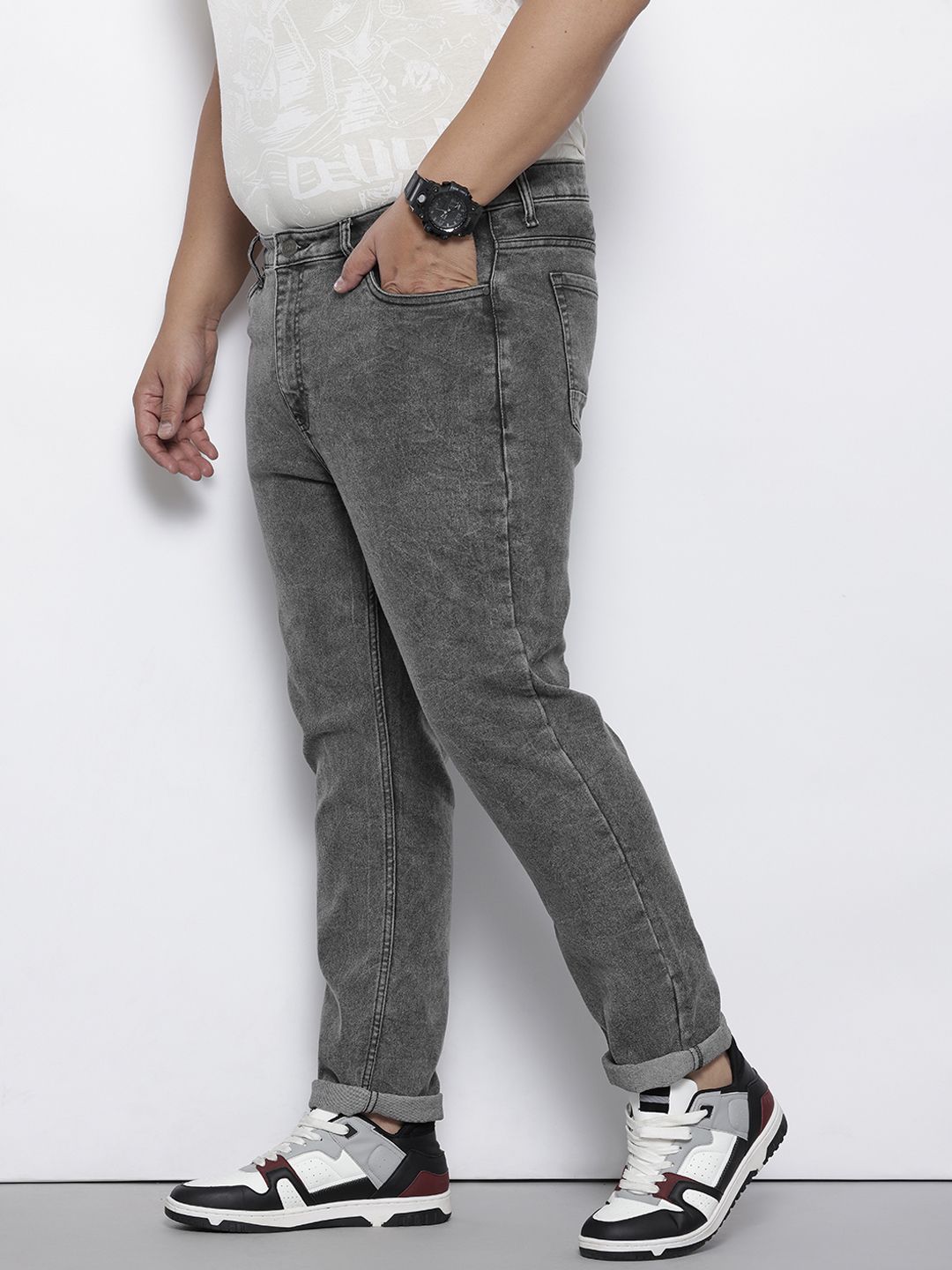 Men's Oversized Grey  Jeans