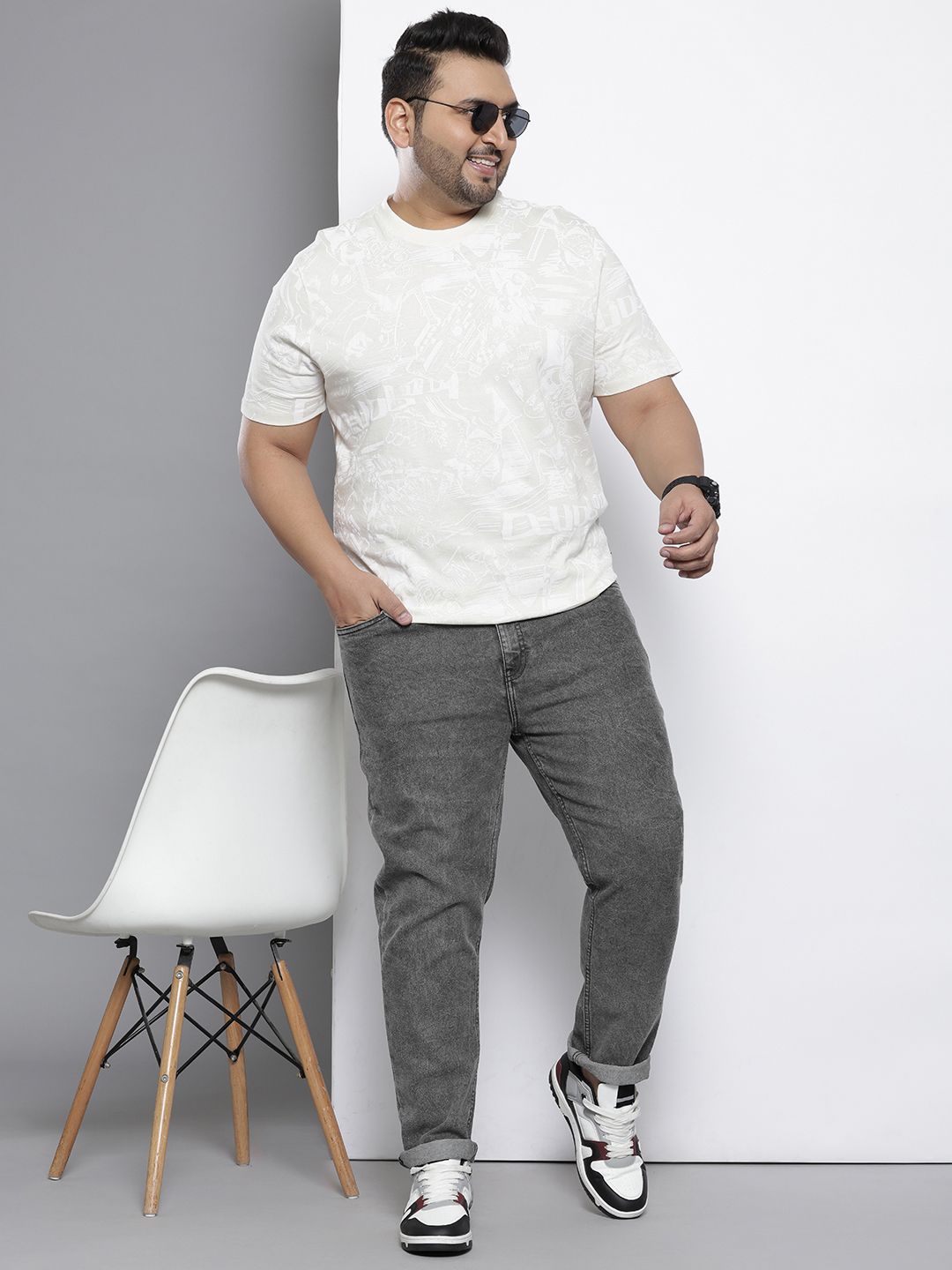 Men's Oversized Grey  Jeans