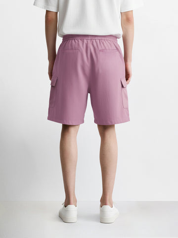 Men's Purple Relaxed Fit Solid Resort Wear Shorts