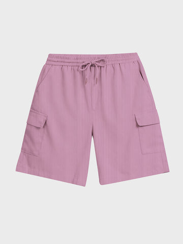 Men's Purple Relaxed Fit Solid Resort Wear Shorts