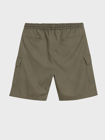 Men's Green Relaxed Fit Solid Resort Wear Shorts