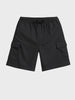 Men's Black Relaxed Fit Solid Resort Wear Shorts
