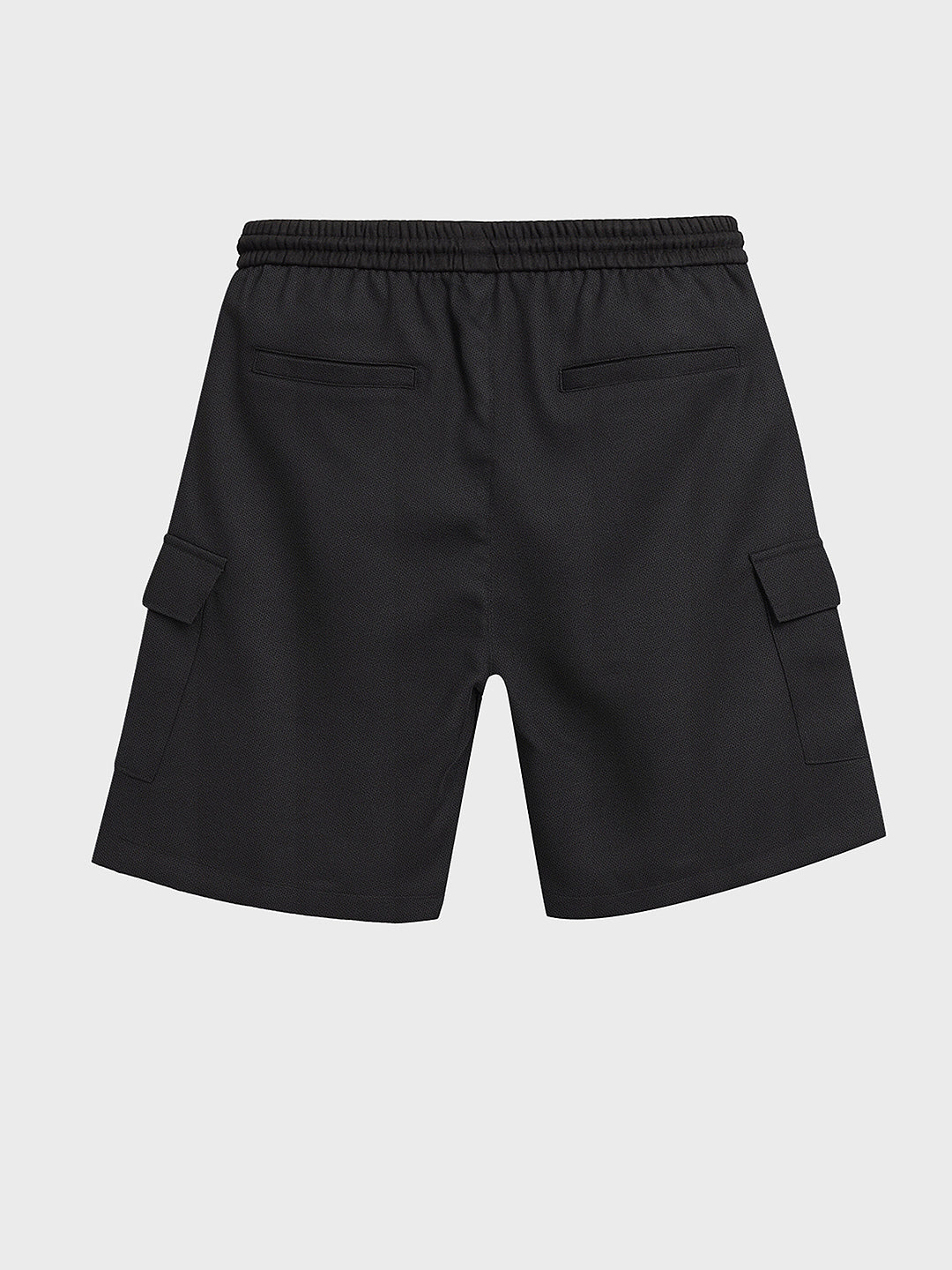 Men's Black Relaxed Fit Solid Resort Wear Shorts