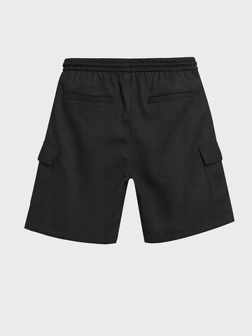 Men's Black Relaxed Fit Solid Resort Wear Shorts