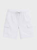Men's White Relaxed Fit Solid Resort Wear Shorts