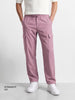 Men's Purple Straight Fit Solid Casual Cargo