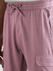 Men's Purple Straight Fit Solid Casual Cargo