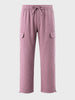 Men's Purple Straight Fit Solid Casual Cargo