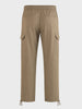 Men's Khaki Straight Fit Solid Casual Cargo