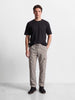 Men's Grey Straight Fit Solid Casual Cargo