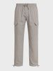 Men's Grey Straight Fit Solid Casual Cargo
