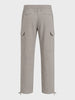 Men's Grey Straight Fit Solid Casual Cargo
