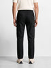 Men's Black Regular Fit Solid Casual Cargo