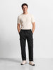 Men's Black Regular Fit Solid Casual Cargo