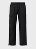 Men's Black Regular Fit Solid Casual Cargo
