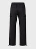 Men's Black Regular Fit Solid Casual Cargo