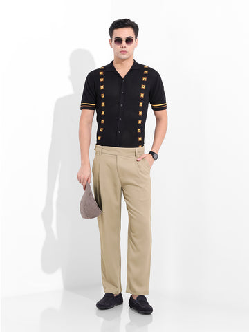 Men's Elmwood Regular Fit Solid Casual Trousers