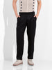 Men's Black Regular Fit Solid Casual Trousers