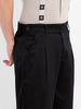Men's Black Regular Fit Solid Casual Trousers