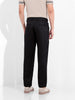 Men's Black Regular Fit Solid Casual Trousers