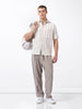 Men's Grey Loose Fit Resort Wear Trousers