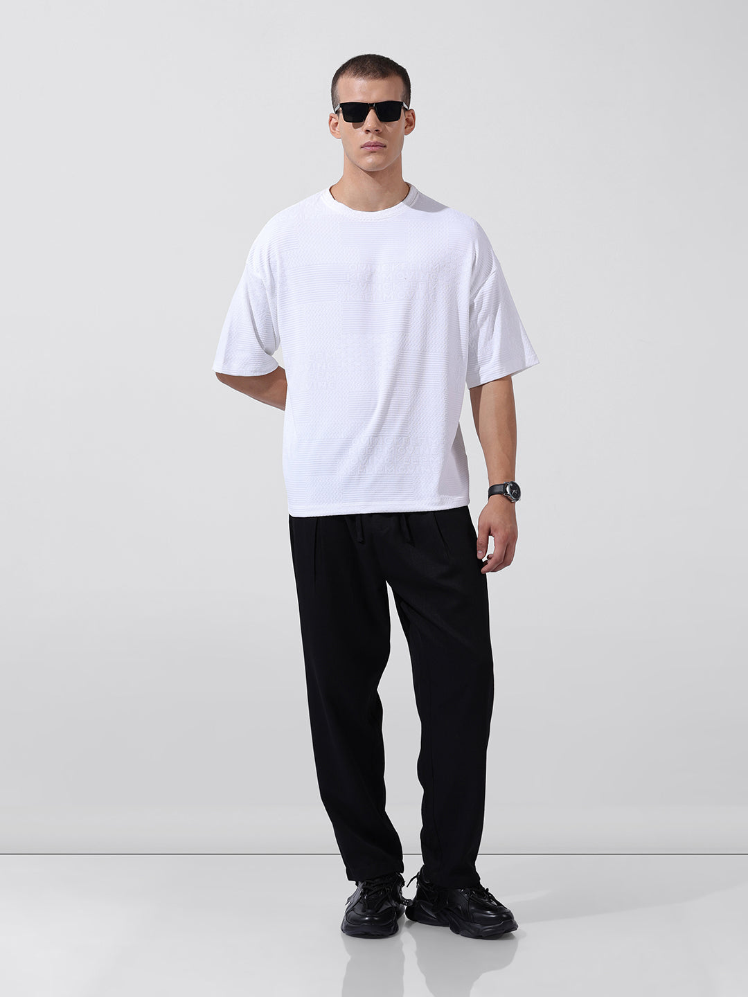 Men's Black Loose Fit Resort Wear Trousers