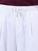 Men's White Loose Fit Resort Wear Trousers