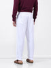 Men's White Loose Fit Resort Wear Trousers