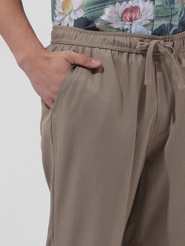 Men's Grey Relaxed Fit Casual Trousers
