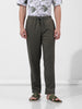 Men's Green Relaxed Fit Casual Trousers