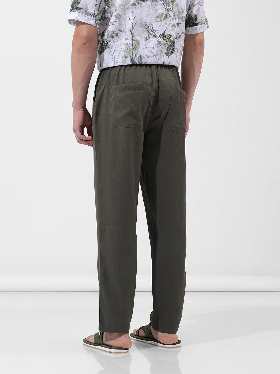 Men's Relaxed Fit Green Joggers