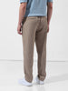 Men's Beige Regular Fit Casual Trousers