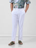 Men's White Regular Fit Casual Trousers