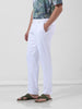 Men's White Regular Fit Casual Trousers