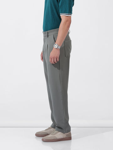 Men's Green Loose Fit Casual Trousers