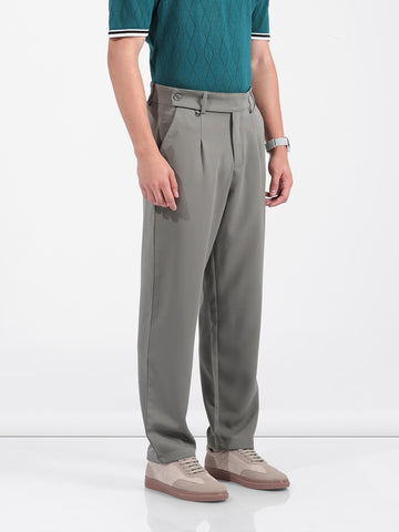 Men's Green Loose Fit Casual Trousers