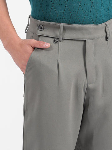 Men's Green Loose Fit Casual Trousers