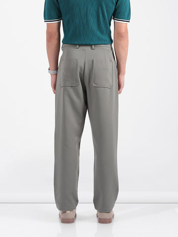 Men's Green Loose Fit Casual Trousers