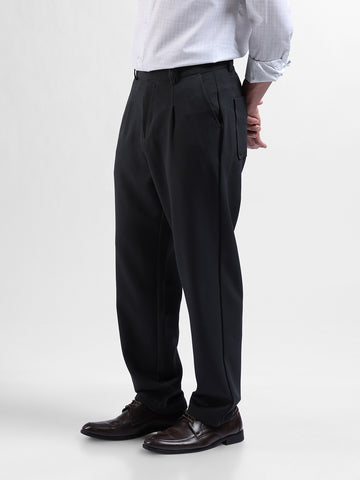 Men's Black Loose Fit Casual Trousers