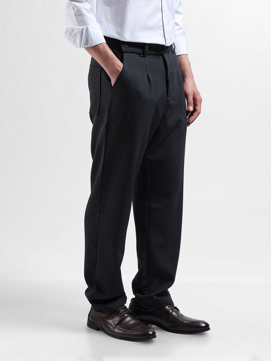 Men's Black Loose Fit Casual Trousers
