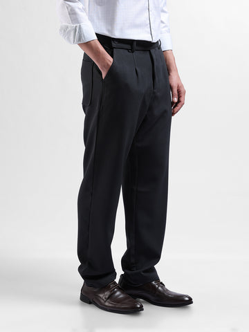 Men's Black Loose Fit Casual Trousers