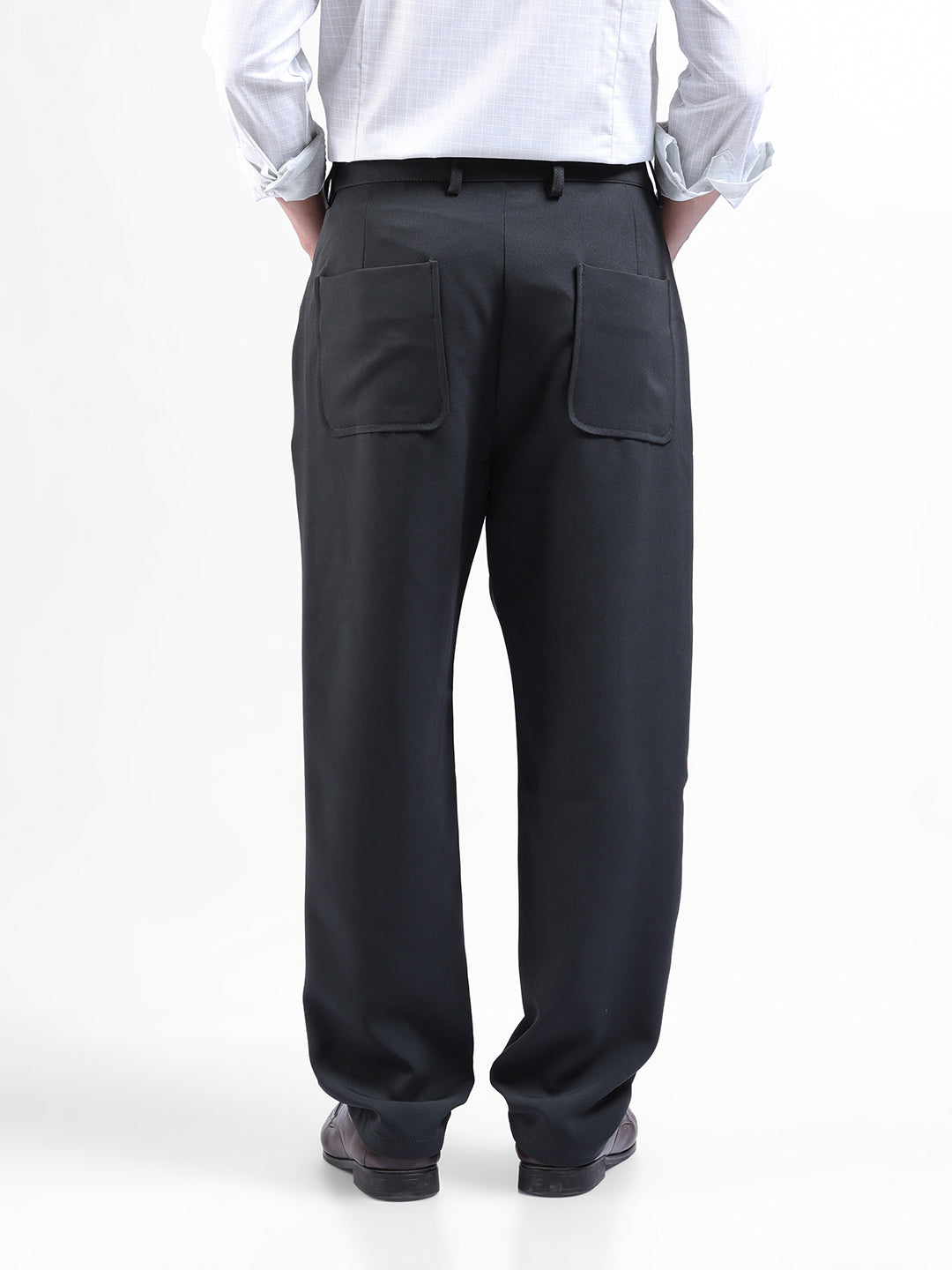 Men's Black Loose Fit Casual Trousers