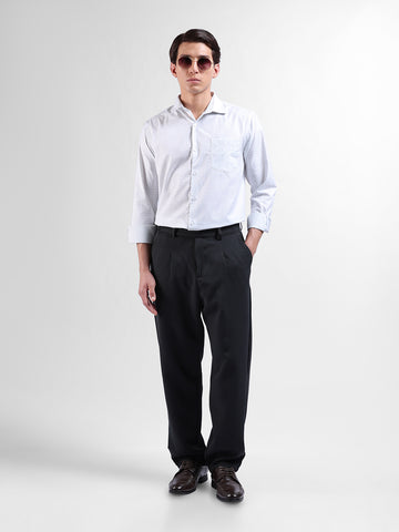 Men's Black Loose Fit Casual Trousers