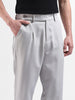 Men's Grey Loose Fit Casual Trousers