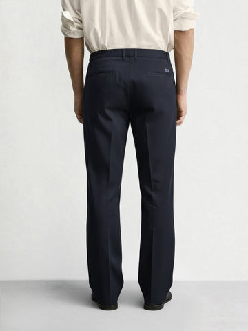 Men's Navy Regular Fit Casual Trousers
