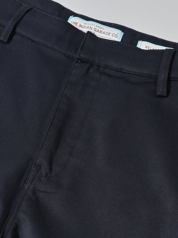 Men's Navy Regular Fit Casual Trousers