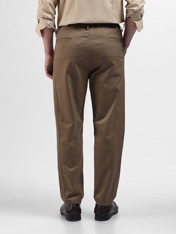 Men's Khaki Relaxed Fit Casual Trousers